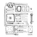 Doodle portfolio wireframe Royalty Free Stock Photo
