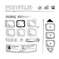Doodle portfolio wireframe Royalty Free Stock Photo