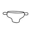 Doodle pot simple image. Outline saucepan image