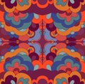 Doodle psychedelic vintage hippie colorful fractal mandala. Abstract bizarre background.