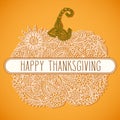 Doodle pumpkin Thanksgiving label