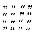 Doodle quotation mark vector in handdrawn style