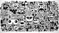 Doodle robot art background