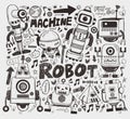 Doodle robot element Royalty Free Stock Photo
