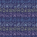 Doodle robots stripes seamless pattern background