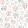 Doodle round abstract seamless pattern. Vector organic background with scribble lines. Royalty Free Stock Photo