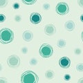 Doodle round abstract seamless pattern. Vector organic background with scribble lines, dots and bubbles. Royalty Free Stock Photo