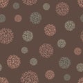 Doodle round abstract seamless pattern. Vector organic background with scribble lines. Royalty Free Stock Photo