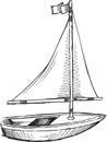 Doodle Sail Boat Vector