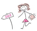 Doodle sale girl Royalty Free Stock Photo