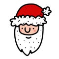 Doodle Santa Claus. Hand drawn Christmas symbol