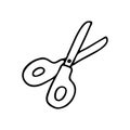 Doodle scissors, fast sketch of stationery tool isolated on white background