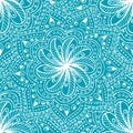 Doodle seamless background in vector with doodles, flowers and paisley. Royalty Free Stock Photo