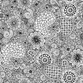 Doodle seamless background in vector with doodles, flowers and paisley. Royalty Free Stock Photo