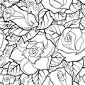 Doodle seamless background in vector with doodles, flowers and paisley. Royalty Free Stock Photo