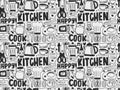Doodle seamless Cooking and kitchen background Royalty Free Stock Photo