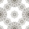 Black and white seamless doodle pattern. Hand drawn Royalty Free Stock Photo