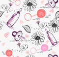 Doodle seamless pattern Royalty Free Stock Photo