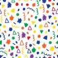 Doodle seamless pattern background. Childish handmade doodle cov