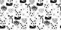 Doodle seamless pattern decorated with padlocks, keys, envelopes, hearts