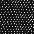Doodle seamless pattern with diagonal dashed, dotted line. Hand drawn vector black and white illustration on dark