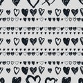 Doodle seamless pattern with hearts