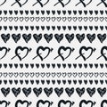 Doodle seamless pattern with hearts