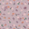 Doodle seamless pattern with light bulbs and coffee mugs idea theme. Perfect for T-shirt, textile and print. Hand drawn Royalty Free Stock Photo