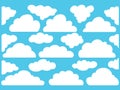 Doodle Set of Cloud Icons in trendy flat design style Royalty Free Stock Photo