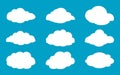 Doodle Set of Cloud Icons in trendy flat design style Royalty Free Stock Photo