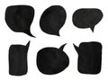 Doodle set of comic speech bubbles. Watercolor bubble background Clip Art with black color Royalty Free Stock Photo