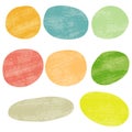 Doodle set of comic speech bubbles. Watercolor bubble background Clip Art Royalty Free Stock Photo