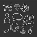 Doodle set of computer network icons Royalty Free Stock Photo