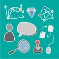 Doodle set of computer network icons Royalty Free Stock Photo