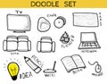 Doodle set of elements an interior handmade. Sketch furniture