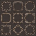 Doodle set hand drawn element for frames, logo, yoga, ethnic design. Set No. 19 of 9 items. Royalty Free Stock Photo