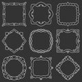 Doodle set hand drawn element for frames, logo, yoga, ethnic design. Set No. 16 of 9 items. Royalty Free Stock Photo