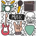 doodle set of music tools hand drawing Royalty Free Stock Photo