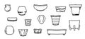 Doodle set of plant pots