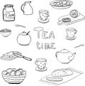 Doodle set of teatime objects