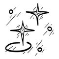 Doodle set of vector stars sparkle icon, clean surface icon. Glowing light effect stars and shining burst Royalty Free Stock Photo