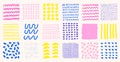 Doodle shapes big set. Cute hand drawn elements with stripes, dots, lines, swirls, waves. Patterns for kids