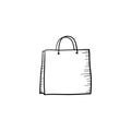 Doodle Shopping bag icon handdrawn cartoon style