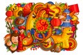 Doodle showing Culture and Festival of China