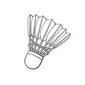 Doodle of shuttlecock for badminton from bird feathers Royalty Free Stock Photo