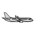 Doodle side travel airplane international transport