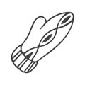 Doodle single mitten with ornament Royalty Free Stock Photo