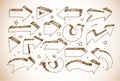 Doodle sketch arrows in vintage style Royalty Free Stock Photo