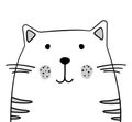 Doodle sketch Cat illustration. Cartoon vector cat. Pet. Domestic animal. Postcard, poster design. Hand drawing. Design for print