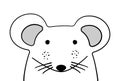 Doodle sketch Mouse illustration. Isolated cartoon vector. Mice. Wild mammal animal. White background. Postcard, poster, napkin